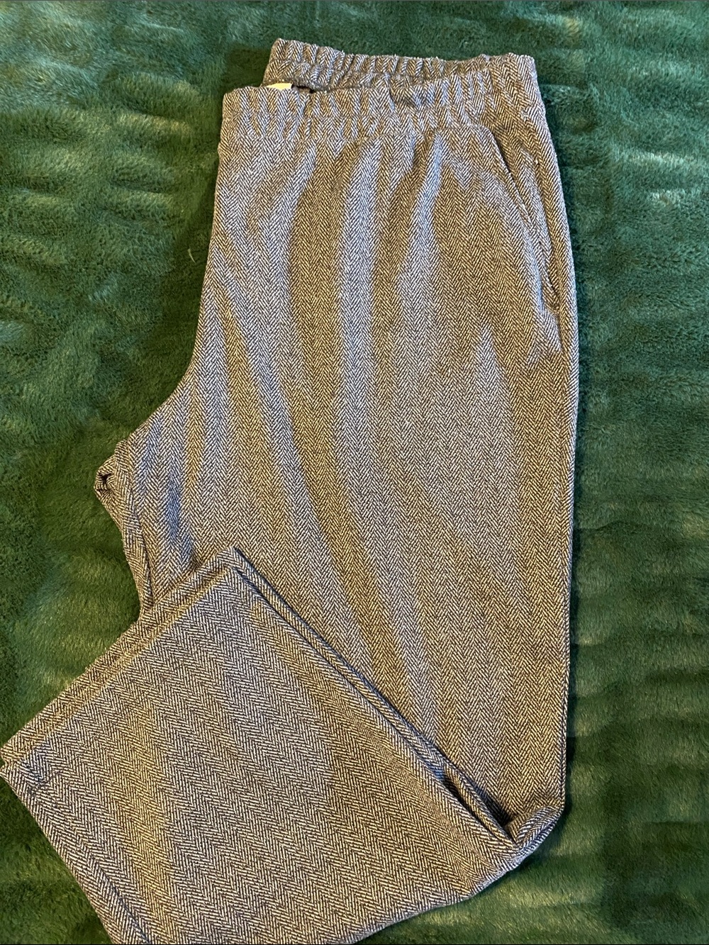 a new day Gray Herringbone Cropped Pull-On Pants